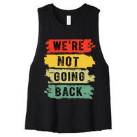 Retro WeRe Not Going Back Vote For 2024 Kamala Harris Women's Racerback Cropped Tank