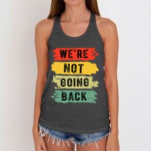 Retro WeRe Not Going Back Vote For 2024 Kamala Harris Women's Knotted Racerback Tank