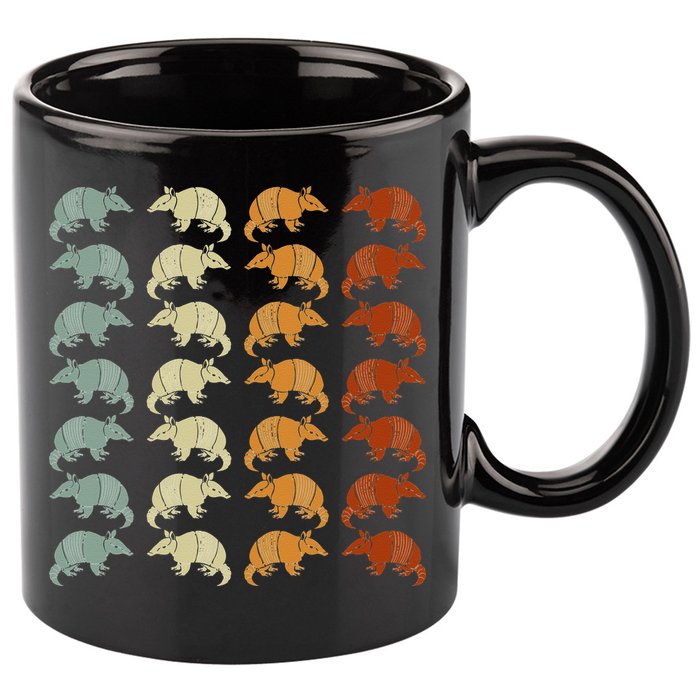 Retro Wild Nature Armadillo Lover Animal Armadillo 11oz C Handle Ceramic Mug