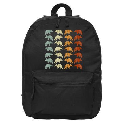 Retro Wild Nature Armadillo Lover Animal Armadillo 16 in Basic Backpack