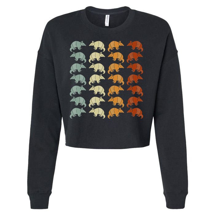 Retro Wild Nature Armadillo Lover Animal Armadillo Cropped Pullover Crew