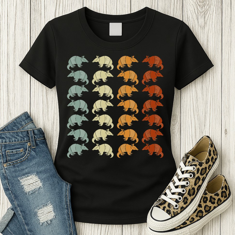 Retro Wild Nature Armadillo Lover Animal Armadillo Womens T-Shirt