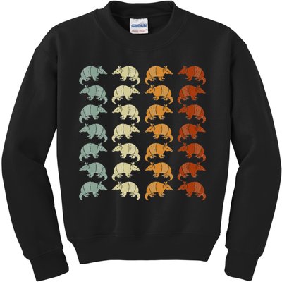 Retro Wild Nature Armadillo Lover Animal Armadillo Kids Sweatshirt