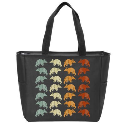 Retro Wild Nature Armadillo Lover Animal Armadillo Zip Tote Bag