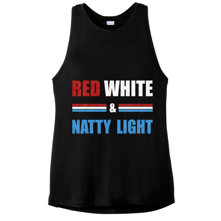 Red White & Natty Light For Wo Beer Lovers amusing Ladies PosiCharge Tri-Blend Wicking Tank