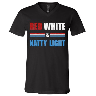 Red White & Natty Light For Wo Beer Lovers amusing V-Neck T-Shirt