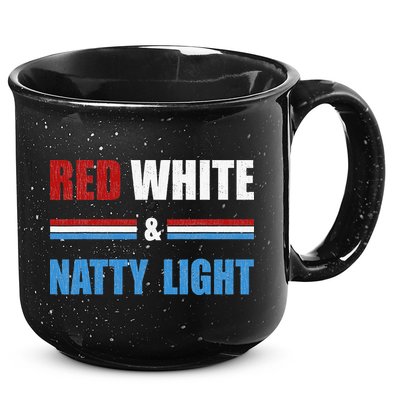 Red White & Natty Light For Wo Beer Lovers amusing 15oz Campfire Ceramic Mug