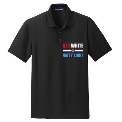 Red White & Natty Light For Wo Beer Lovers amusing Dry Zone Grid Polo