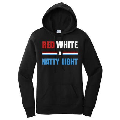 Red White & Natty Light For Wo Beer Lovers amusing Women's Pullover Hoodie