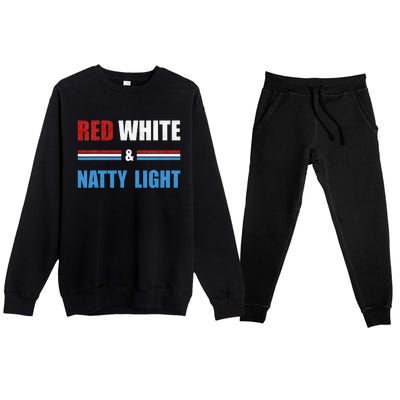 Red White & Natty Light For Wo Beer Lovers amusing Premium Crewneck Sweatsuit Set