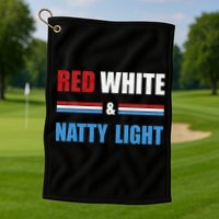 Red White & Natty Light For Wo Beer Lovers amusing Golf Towel