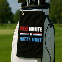 Red White & Natty Light For Wo Beer Lovers amusing Golf Towel