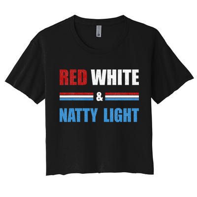 Red White & Natty Light For Wo Beer Lovers amusing Crop Top