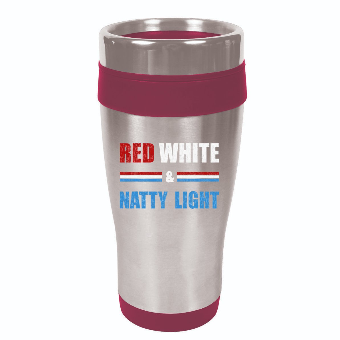 Red White & Natty Light For Wo Beer Lovers amusing 16oz Travel Tumbler