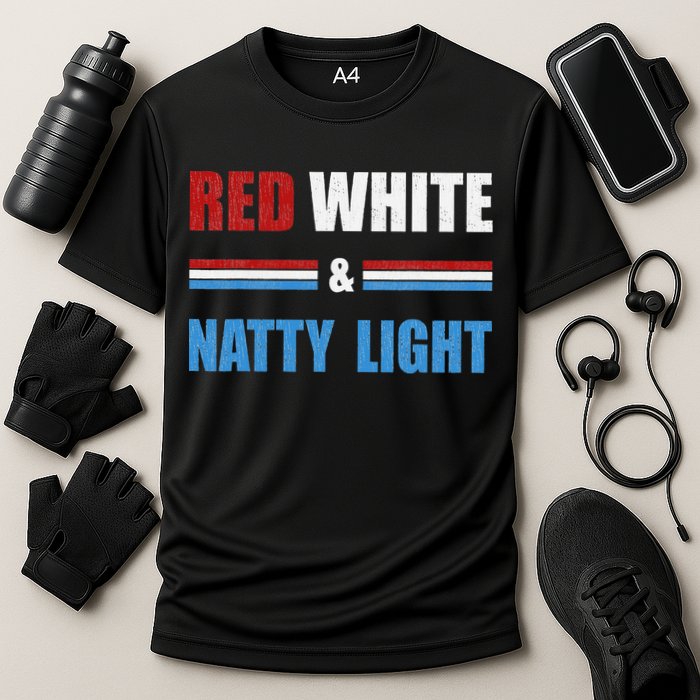 Red White & Natty-Light For Wo Beer Lovers amusing Performance Shirt