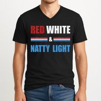 Red White & Natty-Light For Wo Beer Lovers amusing V-Neck T-Shirt
