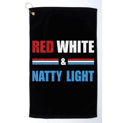 Red White & Natty-Light For Wo Beer Lovers amusing Golf Towel