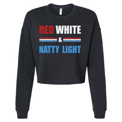 Red White & Natty-Light For Wo Beer Lovers amusing Cropped Pullover Crew