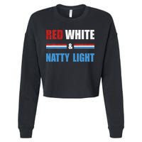 Red White & Natty-Light For Wo Beer Lovers amusing Cropped Pullover Crew