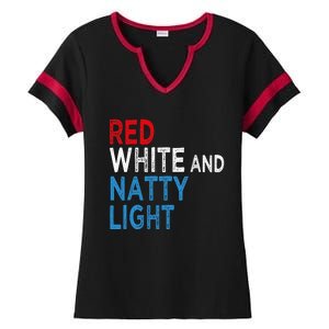 Red White & Natty Light For Men Women Beer Lovers Amusing Ladies Halftime Notch Neck Tee