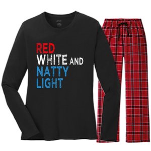 Red White & Natty Light For Men Women Beer Lovers Amusing Women's Long Sleeve Flannel Pajama Set 