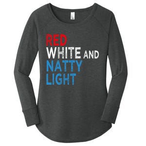 Red White & Natty Light For Men Women Beer Lovers Amusing Women's Perfect Tri Tunic Long Sleeve Shirt