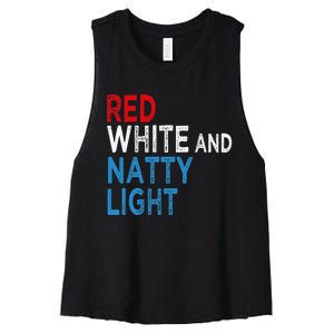 Red White & Natty Light For Men Women Beer Lovers Amusing Women's Racerback Cropped Tank