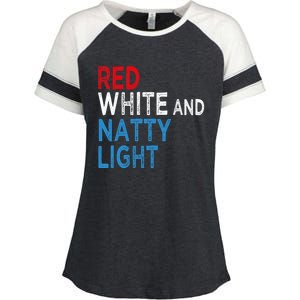 Red White & Natty Light For Men Women Beer Lovers Amusing Enza Ladies Jersey Colorblock Tee