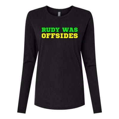 Rudy Was Offsides Red South California Funny Rivalry Fan Womens Cotton Relaxed Long Sleeve T-Shirt