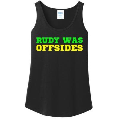 Rudy Was Offsides Red South California Funny Rivalry Fan Ladies Essential Tank