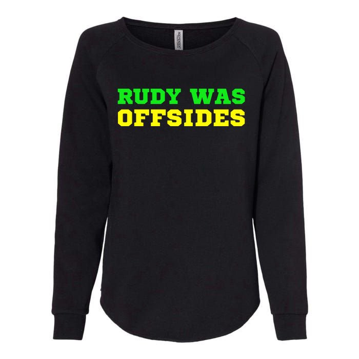 Rudy Was Offsides Red South California Funny Rivalry Fan Womens California Wash Sweatshirt