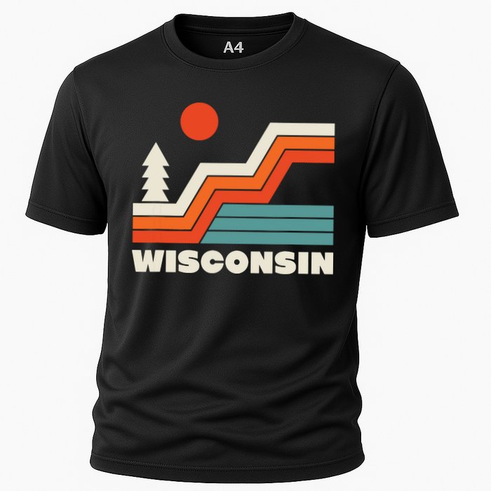 Retro Wisconsin Outdoors Nature Cooling Performance Crew T-Shirt