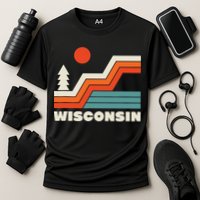 Retro Wisconsin Outdoors Nature Cooling Performance Crew T-Shirt