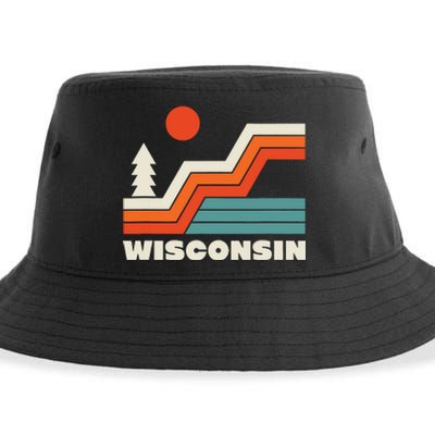 Retro Wisconsin Outdoors Nature Sustainable Bucket Hat