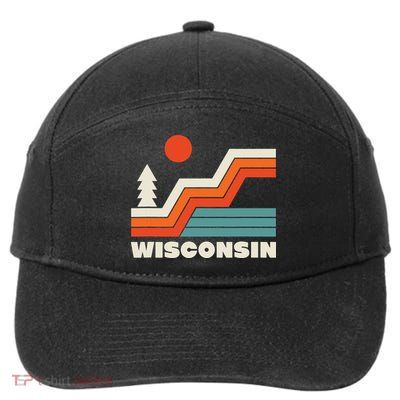 Retro Wisconsin Outdoors Nature 7-Panel Snapback Hat