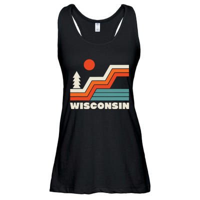 Retro Wisconsin Outdoors Nature Ladies Essential Flowy Tank