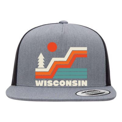 Retro Wisconsin Outdoors Nature Flat Bill Trucker Hat