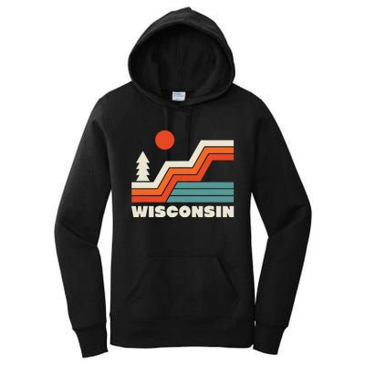 Retro Wisconsin Outdoors Nature Women's Pullover Hoodie