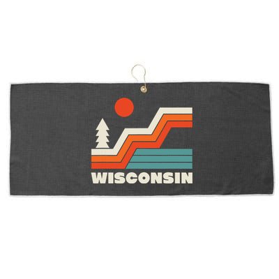 Retro Wisconsin Outdoors Nature Large Microfiber Waffle Golf Towel