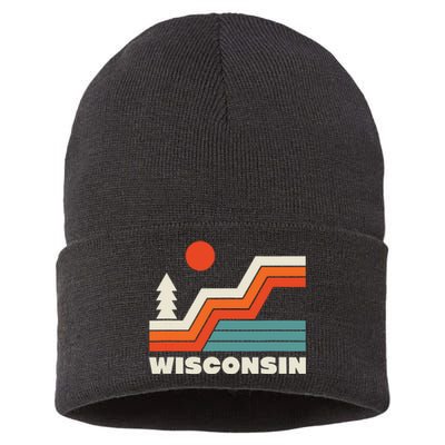 Retro Wisconsin Outdoors Nature Sustainable Knit Beanie