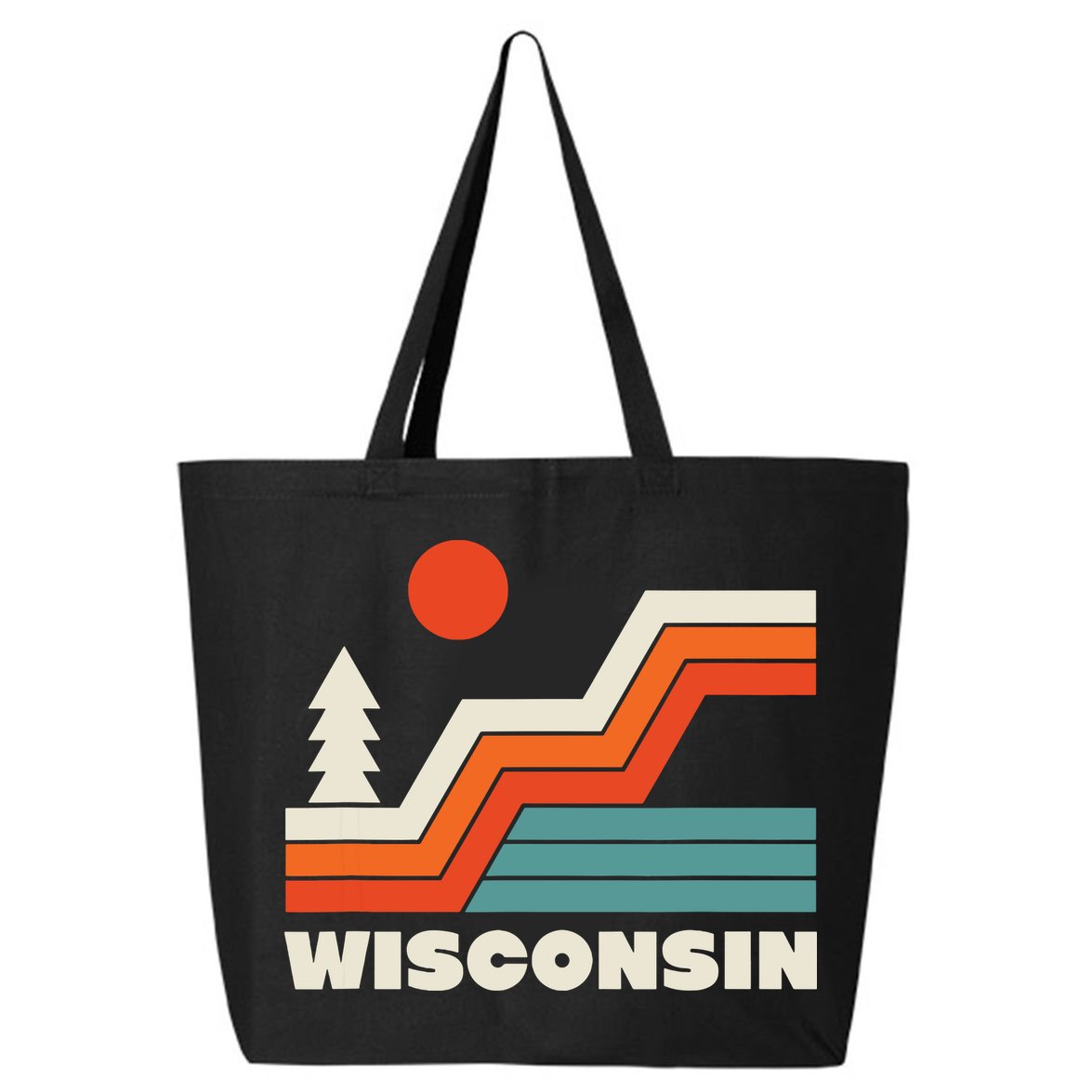 Retro Wisconsin Outdoors Nature 25L Jumbo Tote