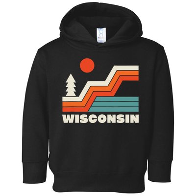 Retro Wisconsin Outdoors Nature Toddler Hoodie