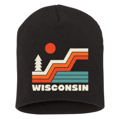 Retro Wisconsin Outdoors Nature Short Acrylic Beanie