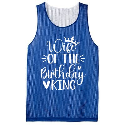 Retro Wife Of The Birthday King Husband Bday Party For Him Gift Mesh Reversible Basketball Jersey Tank