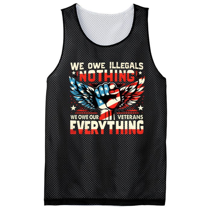 Retro We Owe Illegals Nothing We Owe Our Veterans Everything Mesh Reversible Basketball Jersey Tank