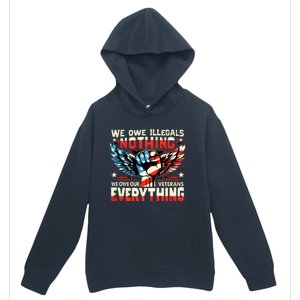 Retro We Owe Illegals Nothing We Owe Our Veterans Everything Urban Pullover Hoodie