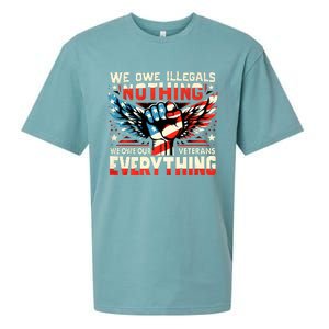 Retro We Owe Illegals Nothing We Owe Our Veterans Everything Sueded Cloud Jersey T-Shirt