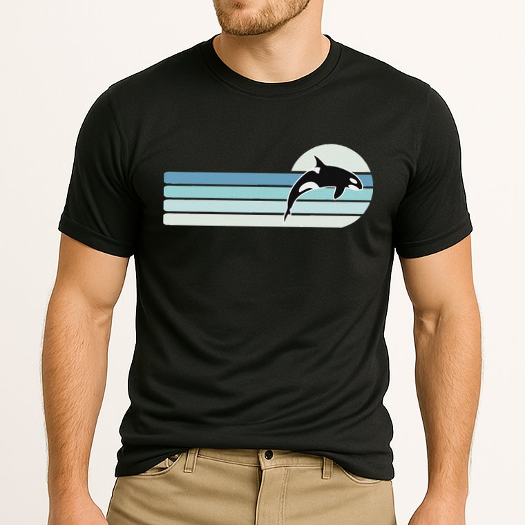 Retro Whale Orca Performance Shirt