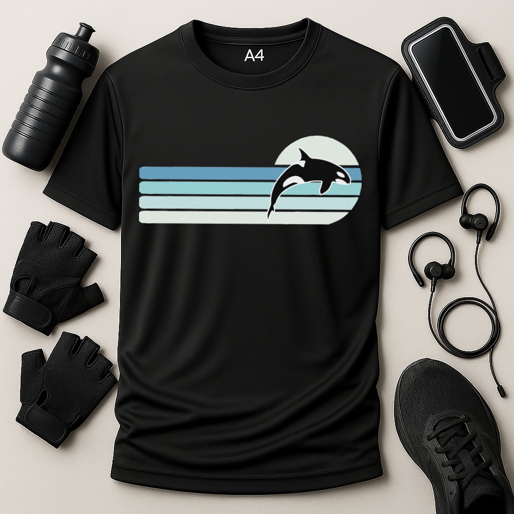 Retro Whale Orca Performance Shirt