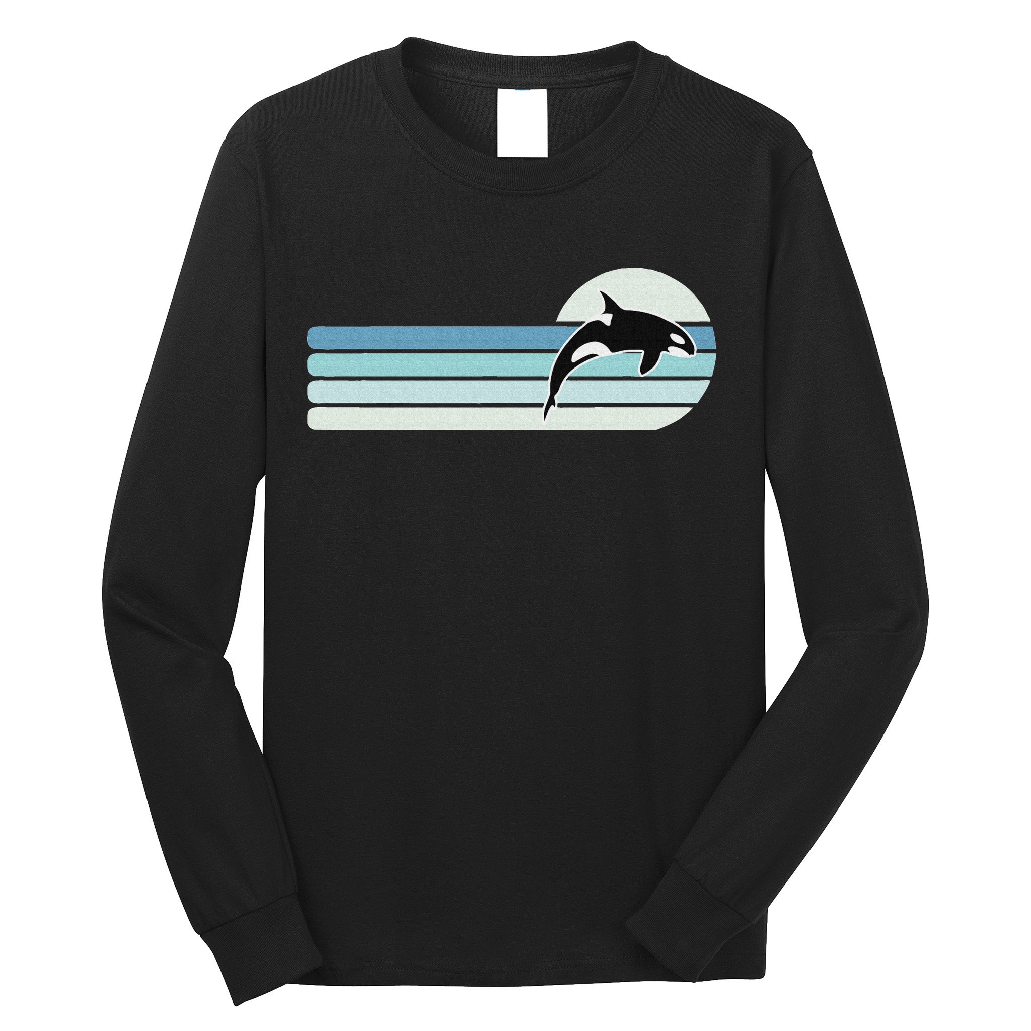 Retro Whale Orca Long Sleeve Shirt
